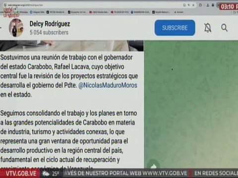 Carabobo | Vicepresidenta Delcy Rodríguez sostiene reunión de trabajo con el gobernador Rafael Lacava