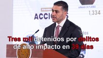 Tres mil detenidos por delitos de alto impacto en 39 días