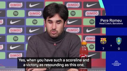 Romeu thrilled with Barcelona's 'resounding' 7-0 victory in UWCL