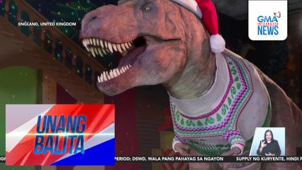T-Rex animatronic na si Dippy, naka-Santa "Claws" look para sa Pasko | Unang Balita