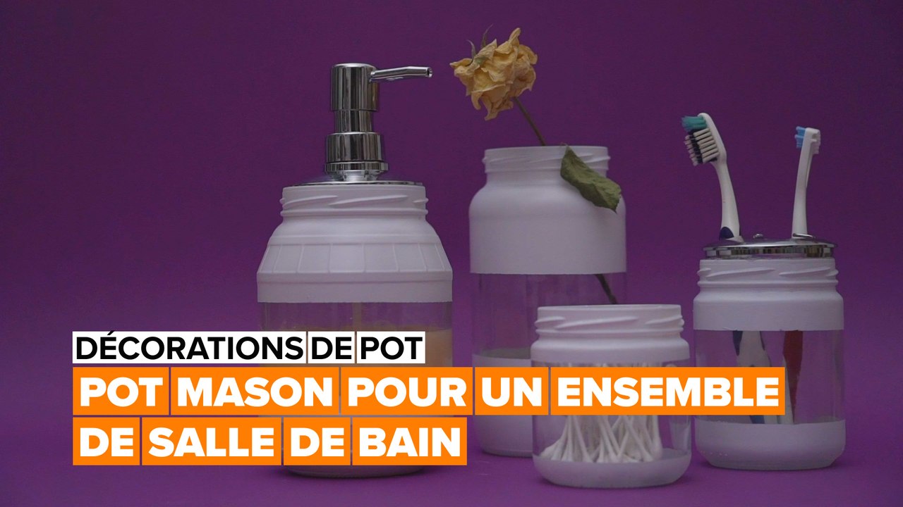 Décorations de pots : pots Mason pour un ensemble de salle de bain