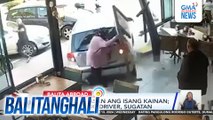 Kotse, naatrasan ang isang kainan; 4 kabilang ang driver, sugatan | Balitanghali