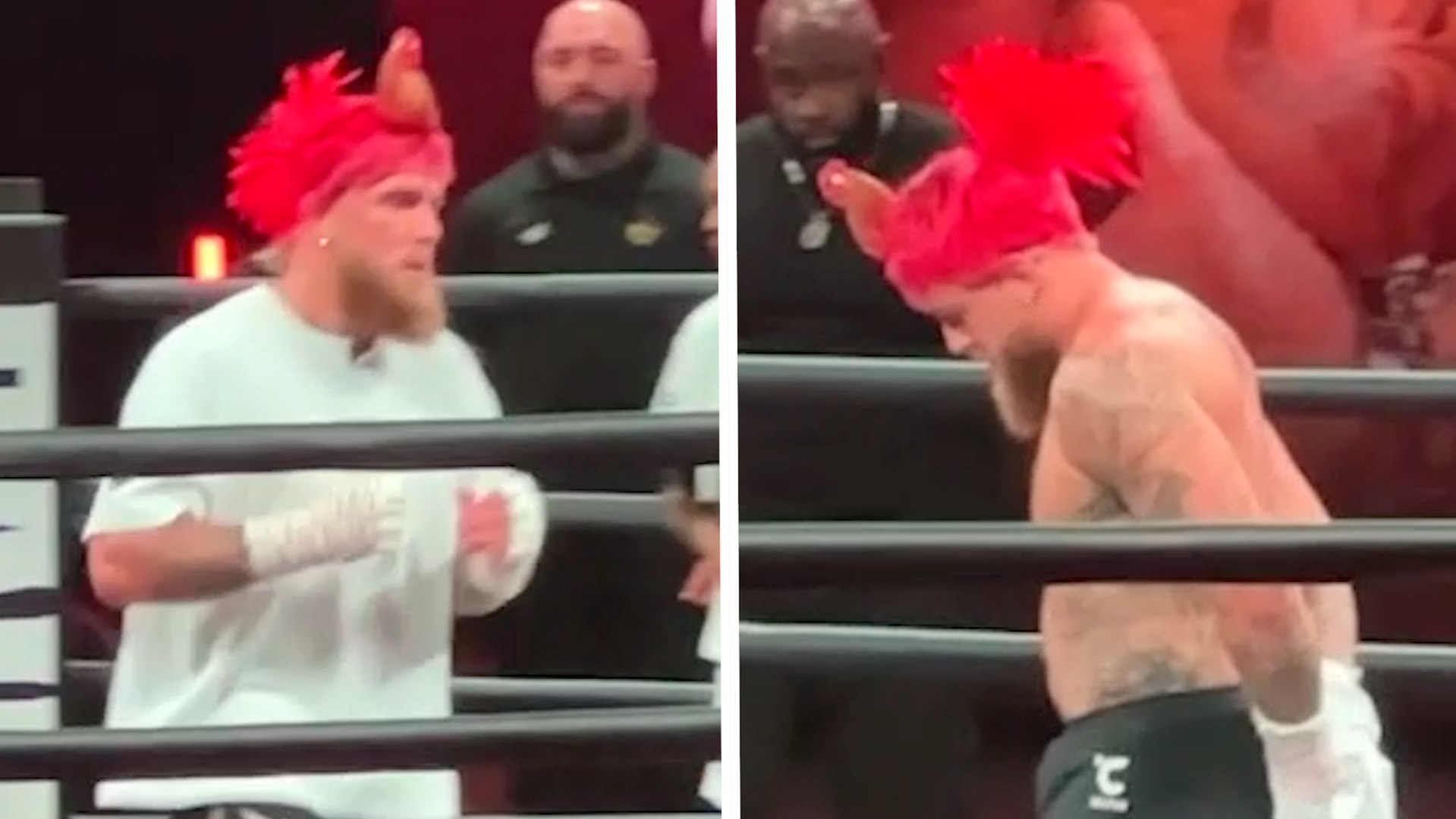 Jake Paul sorprende en el entrenamiento con un 'gallo' en la cabeza