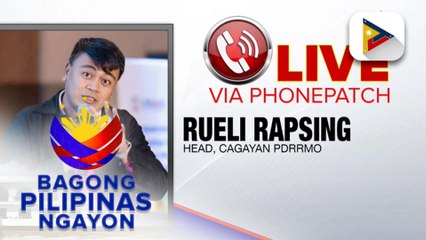 Panayam kay Cagayan PDRRMO head Rueli Rapsing ukol sa update sa pagbaha at iba ...