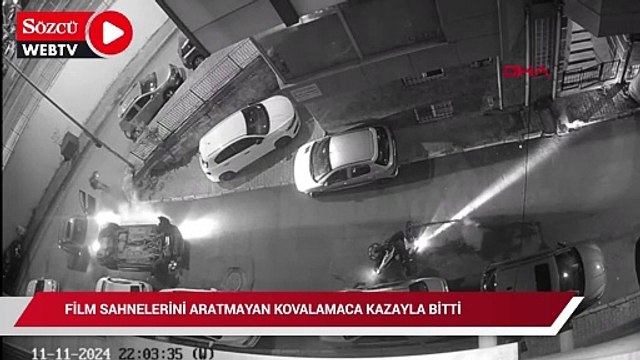 Film sahnelerini aratmayan kovalamaca kazayla sonlandı