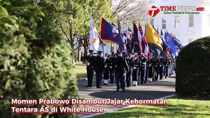 Momen Prabowo Disambut Jajar Kehormatan Tentara AS di White House