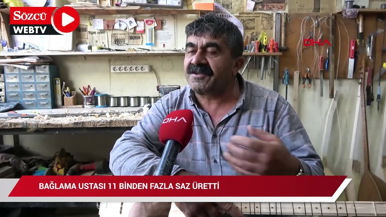 Bağlama ustası 11 binden fazla saz üretti; dünyanın birçok ülkesine gönderdi