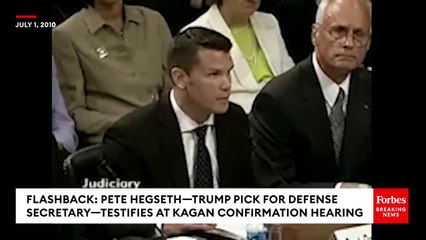 FLASHBACK_ Pete Hegseth—Trump Defense Secretary Pick—Testifies Against Elena Kagan At 2010 Hearing