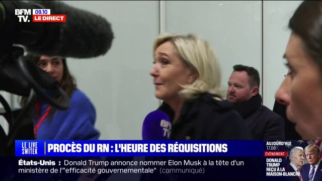 Procès des assistants parlementaires du RN: Marine Le Pen dénonce une procédure branlante