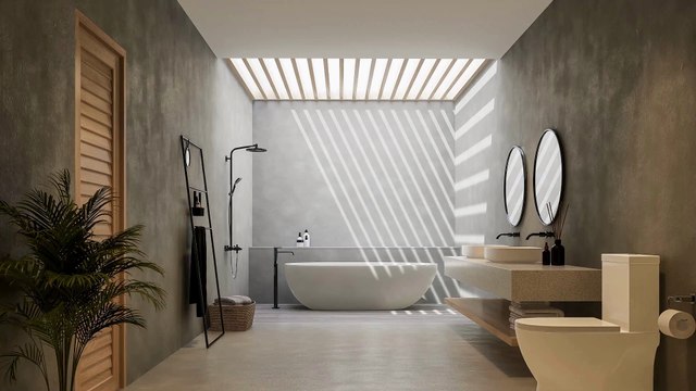 Minimalist Bathroom with Stone and Marble Accents