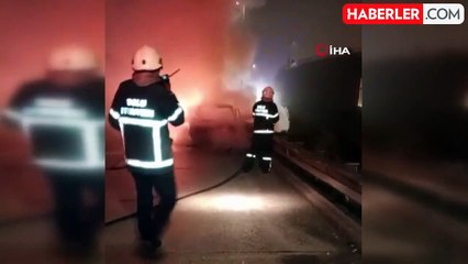 TEM Otoyolu'nda Otomobil Yangını