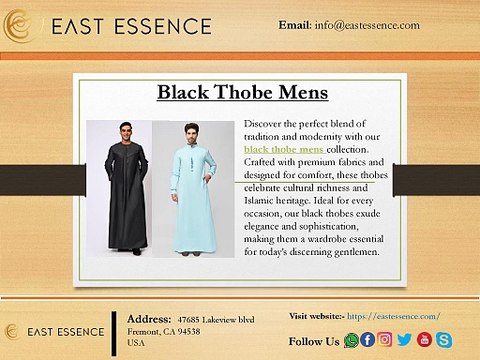 Elegant Black Thobe Mens for Timeless Style