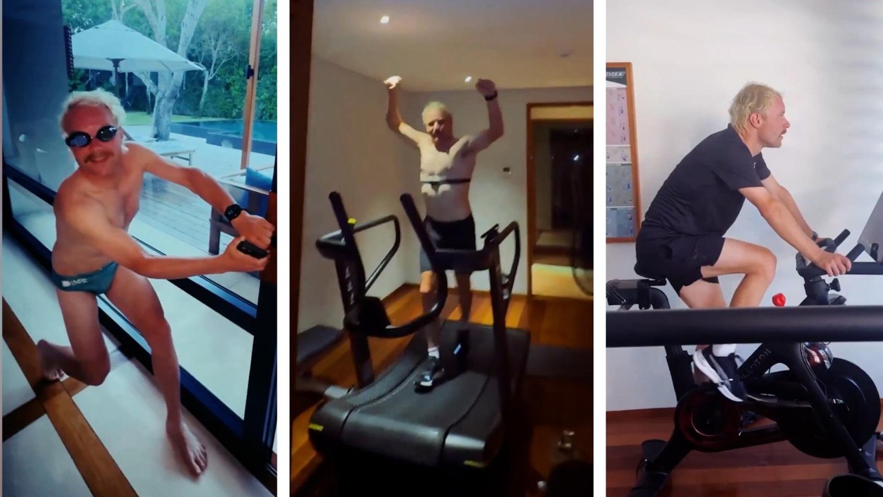 El piloto de Fórmula 1 Valtteri Bottas hace un IRON MAN en su propia casa