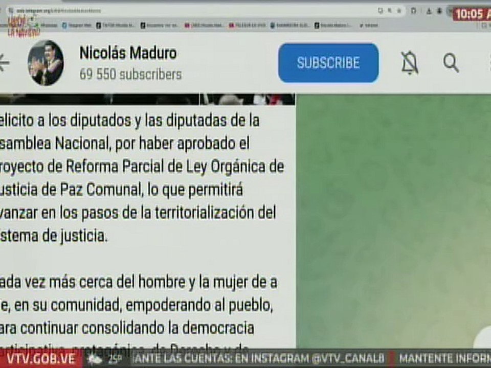 Jefe de Estado felicitó a la AN por aprobar reforma de la Ley de Justicia de Paz Comunal
