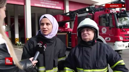 Samsun'da 67 yaşındaki kadının 'itfaiyeci' olma hayali gerçekleşti
