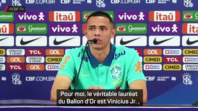 Brésil - Vanderson : Pour moi, le véritable lauréat du Ballon d'Or est Vinicius