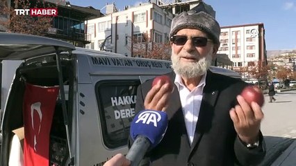 Denizlili "Elmacı Dede" elmalarını Hakkari'deki askerler için getirdi