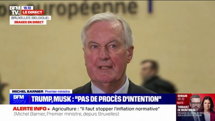 Michel Barnier: "Ce qui m'importe, c'est ce que M. Musk va faire, ce que Donald Trump va faire vis-à-vis de l'Europe"