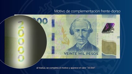 El BCRA presentó el billete de $20.000: estas son sus medidas de seguridad
