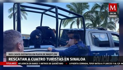 Rescatan a 4 turistas que se ahogaban en playa de Mazatlán en dos casos diferentes