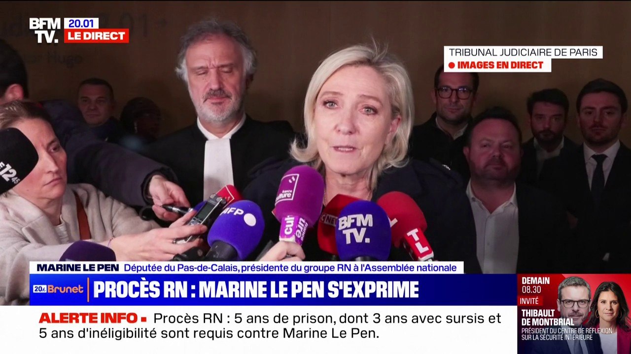 Procès RN: "Le parquet est extrêmement outrancier", déclare Marine Le Pen à la sortie du réquisitoire