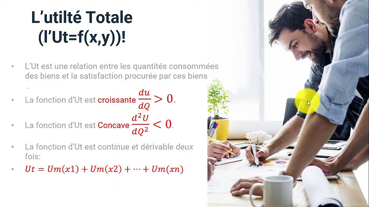 Utilité Totale et L'utilité Marginale , Microéconomie , Consommateur, séance 1- Partie1