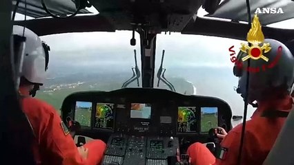 Maltempo in Sicilia, Vigili del fuoco in volo sopra le zone allagate