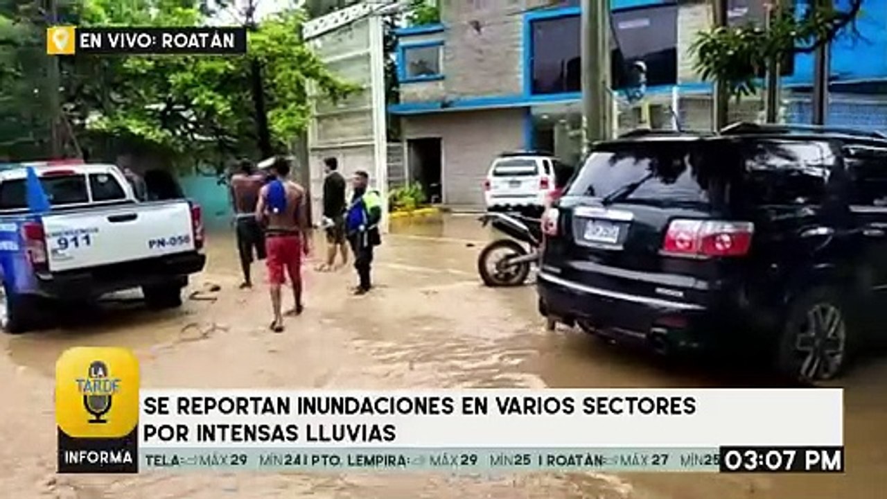 ROATÁN se reportan inundaciones en varios sectores por intensas lluvias