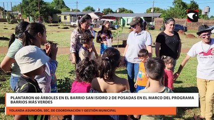 Plantaron 60 árboles en el barrio San Isidro 2 de Posadas en el marco del programa Barrios Más Verdes