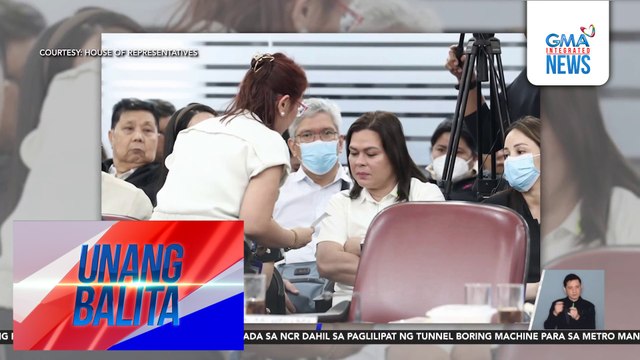Imbitasyon ng komite ng Kamara para dumalo sa pagdinig kaugnay sa paggastos ng confidential funds ng OVP, tinanggap ni VPSD | Unang Balita