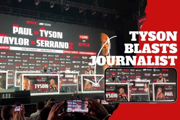 Mike Tyson explodes in fury at reporter's question at pre-fight conference with Jake Paul