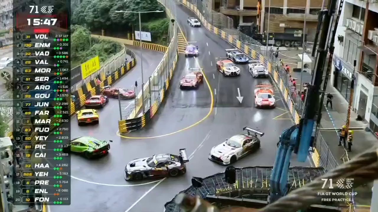 GT World Cup 2024 Macau FP1 Traffic Jam Red Flag