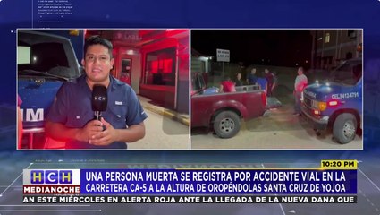 Fatal accidente vial deja una persona muerta en Santa Cruz de Yojoa