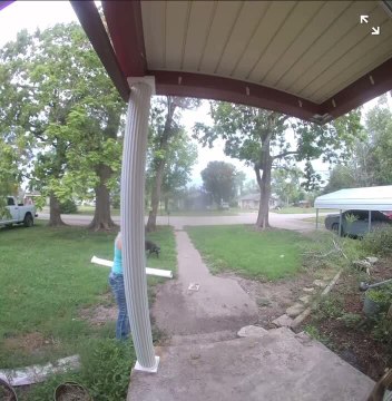 Dog Accidentally Takes Down Front Porch Column While Chasing Cat