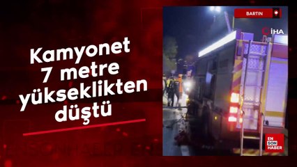 Bartın'da can pazarı: Kamyonet 7 metre yüksekten uçtu