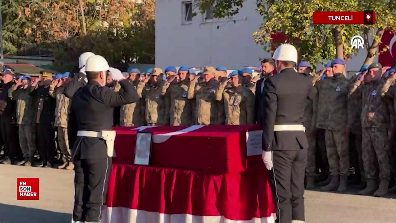 Tunceli'de kaza sonucu şehit olan polis memuru Yiğit için tören düzenlendi