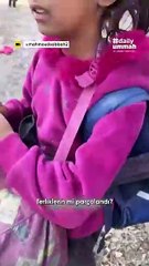 Evsiz kalan Gazzeli kız çocuğunun yürek burkan anları