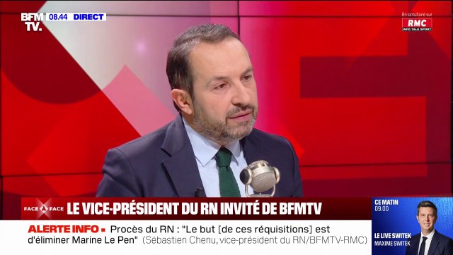 Procès du RN: Sébastien Chenu n'envisage pas que Marine Le Pen ne soit pas candidate en 2027