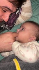 Baby Prefers Father's Finger Over Pacifier
