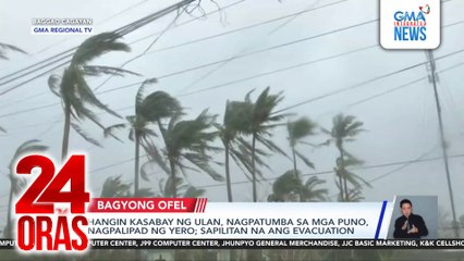Hangin kasabay ng ulan, nagpatumba sa mga puno, nagpalipad ng yero; sapilitan na ang evacuation | 24 Oras