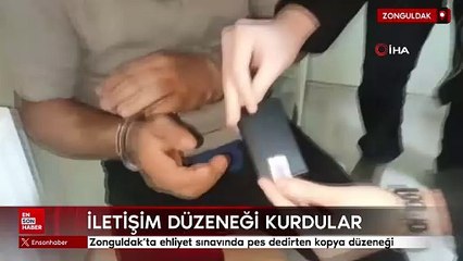 Zonguldak'ta ehliyet sınavında pes dedirten kopya düzeneği