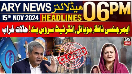 ARY News 6 PM Headlines | 15th Nov 2024 | Prime Time Headlines