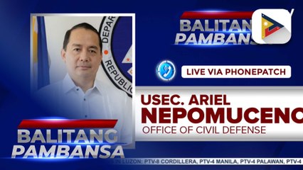 Panayam kay OCD Administrator Usec. Ariel Nepomuceno kaugnay sa mga nagdaang bagyo