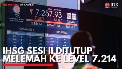 IHSG Sesi II Ditutup Melemah ke Level 7.214
