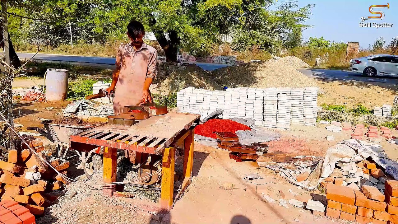 43 Paver Block Making Manual Process, How Floor blocks are Made, Unique Pavement Blocks  Skill Spotter