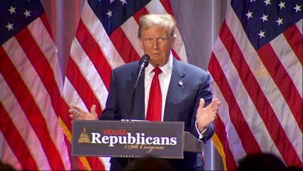 Donald Trump’s four-word boast to House Republicans in first visit to Washington since election