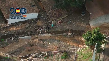 Imágenes aéreas grabadas por la policía de los efectos producidos por la DANA a su paso por Málaga
