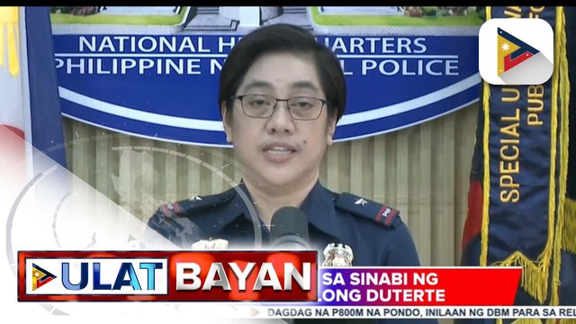 PNP, pumalag sa pahayag ng dating Pangulong Duterte; Pangakong tulong pinansyal ni ex-Pres. Duterte, itinuturing na 'welcome development' ng PNP