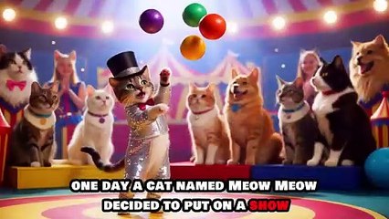 🎩✨ Meow-Meow’s Magical Cat Show! 🐾 Watch Her Juggle, Play Violin & Skateboard Like a Star! 🌟