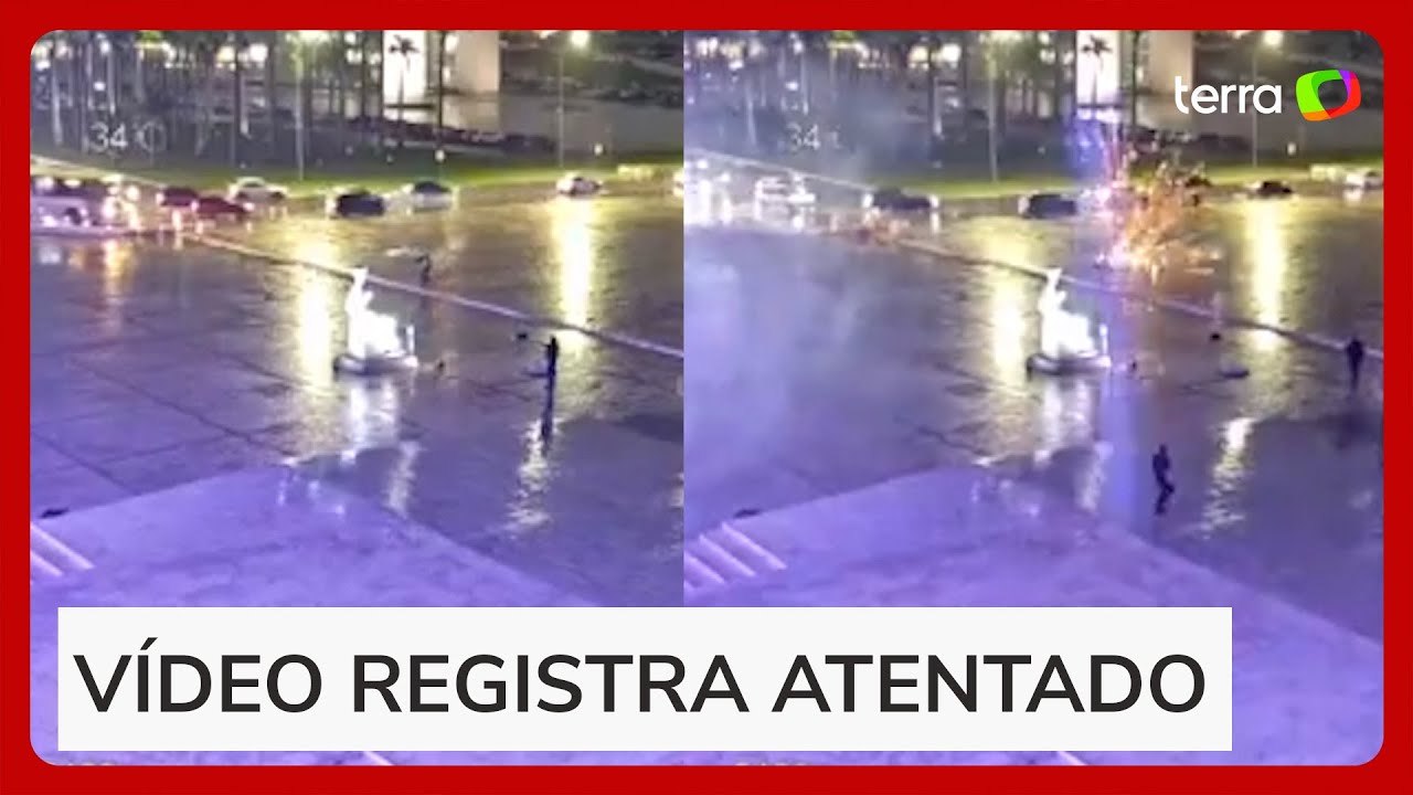 Vídeo mostra momento em que homem detona explosivos em frente ao STF